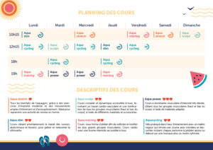 Planning cours d'aquagym et aquacycling été 2026 | Piscine Origami à Rilleux-la-Pape